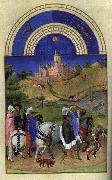 LIMBOURG brothers Les trs riches heures du Duc de Berry: Aout (August) sg oil on canvas